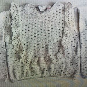 Kids White Lace Sweater